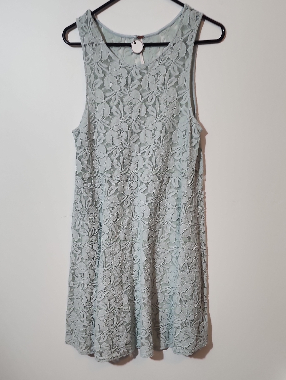 Sleeveless Lace A-Line Dress in Soft Sage